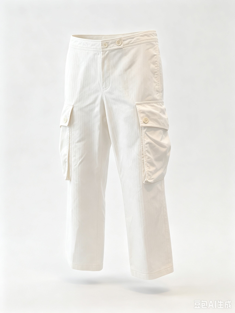 Alexander McQueen White Cargo Capris with Button Flap Pockets